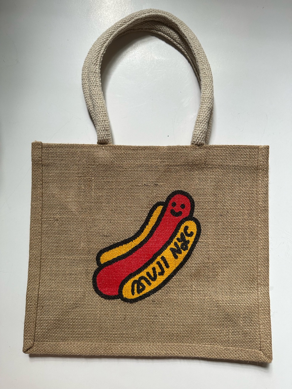 NYC x MUJI Jute Hot Dog Bag Jason Sturgill
